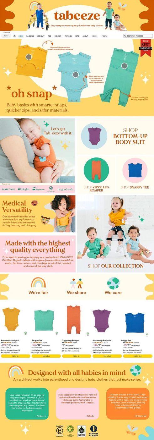 Tabeeze Amazon brand storefront design