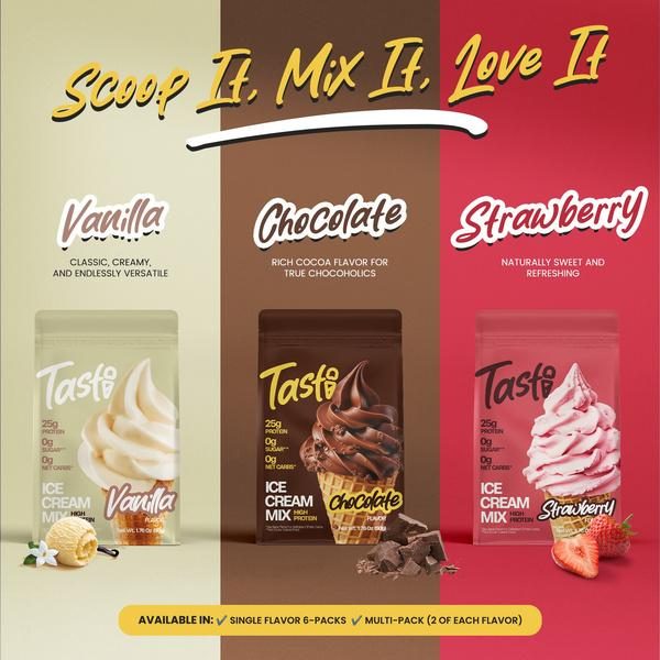 Tasti flavor range Amazon listing image